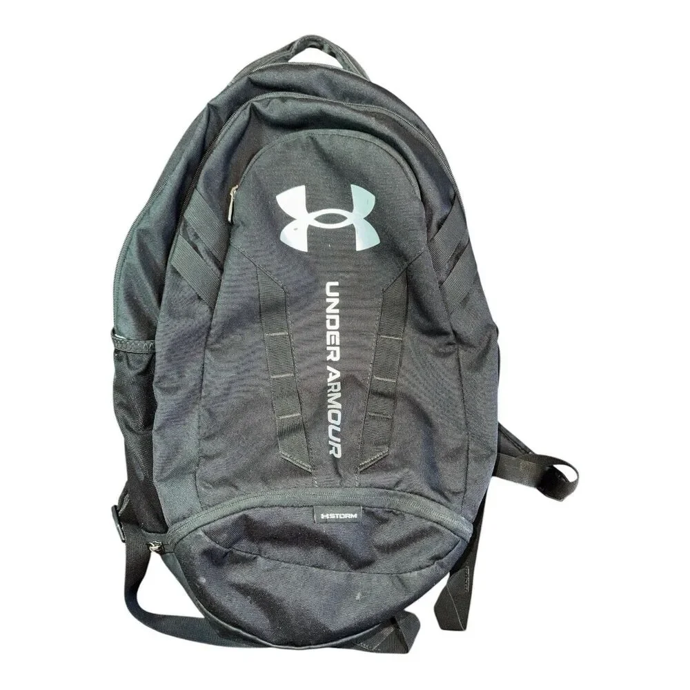 Under Armour Hustle 5.0 Backpack Black/Silver Storm Laptop Bag